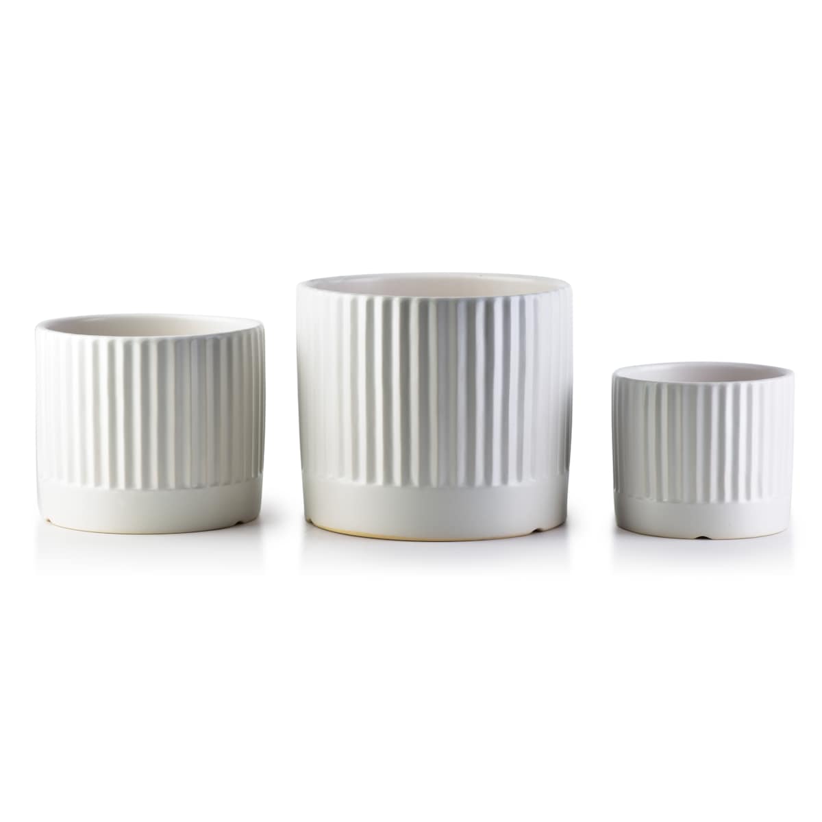 NEVA Komplet 3 osłonek biały mat paski XL 18xh16cm L 15xh13cm M12xh10cm