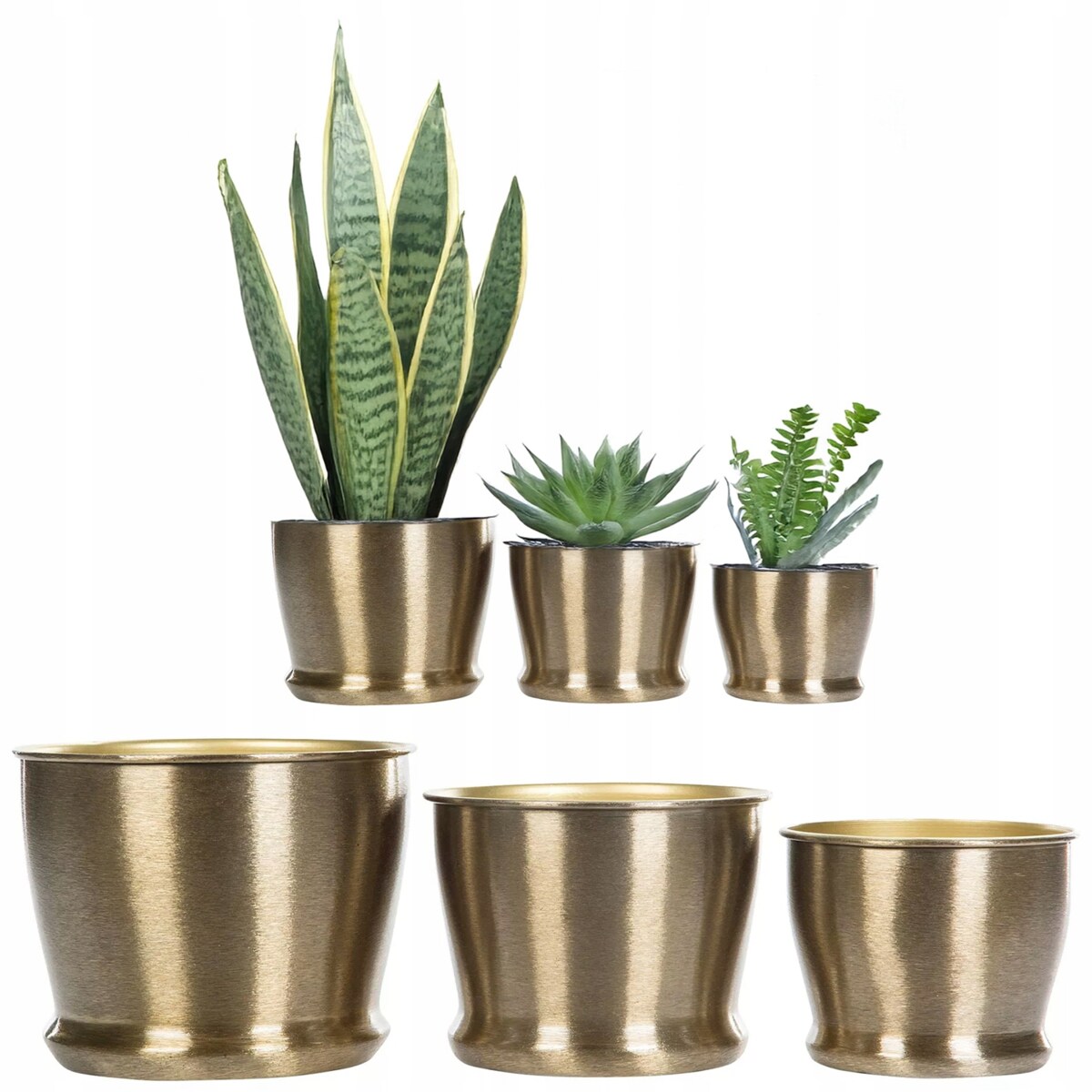 DONICZKA ZŁOTA LOFT 18cm okrągła metalowa na balkon parapet do domu salonu