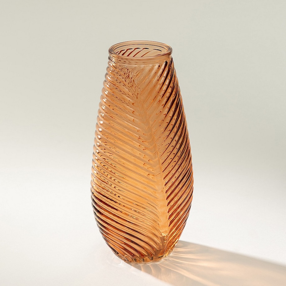 Szklany wazon Leaf I 13x10x29 cm, 13x10x29 cm