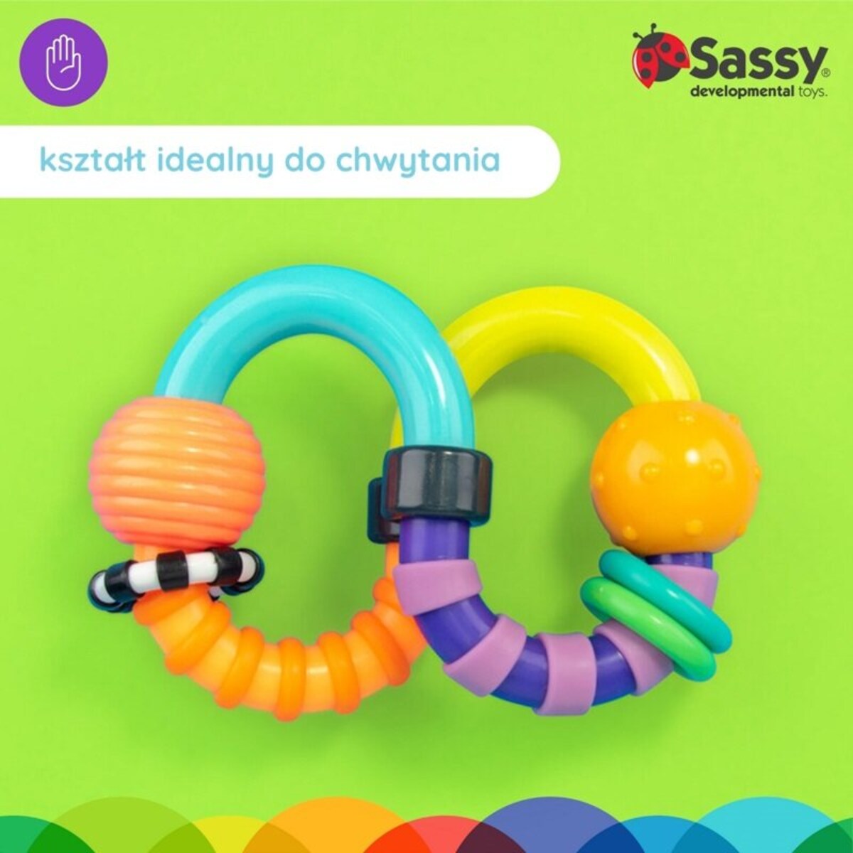 Ósemka, zabawka sensoryczna, 3 m+, Sassy