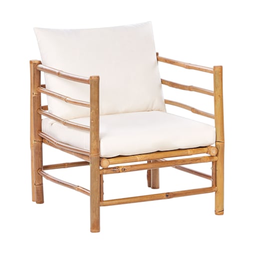 Fotel ogrodowy bambusowy złamana biel CERRETO