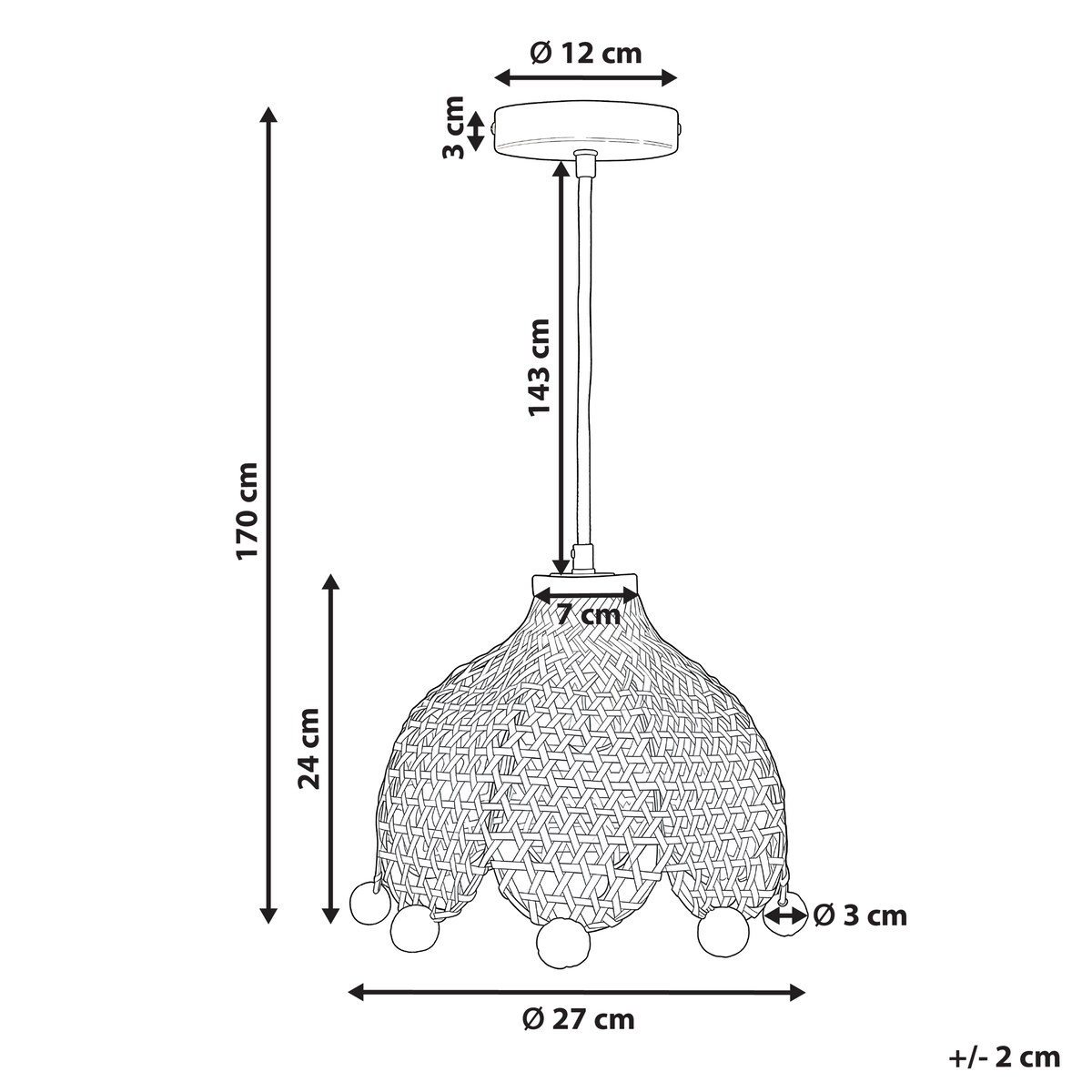 Lampa wisząca MANYAME Rattan Naturalny