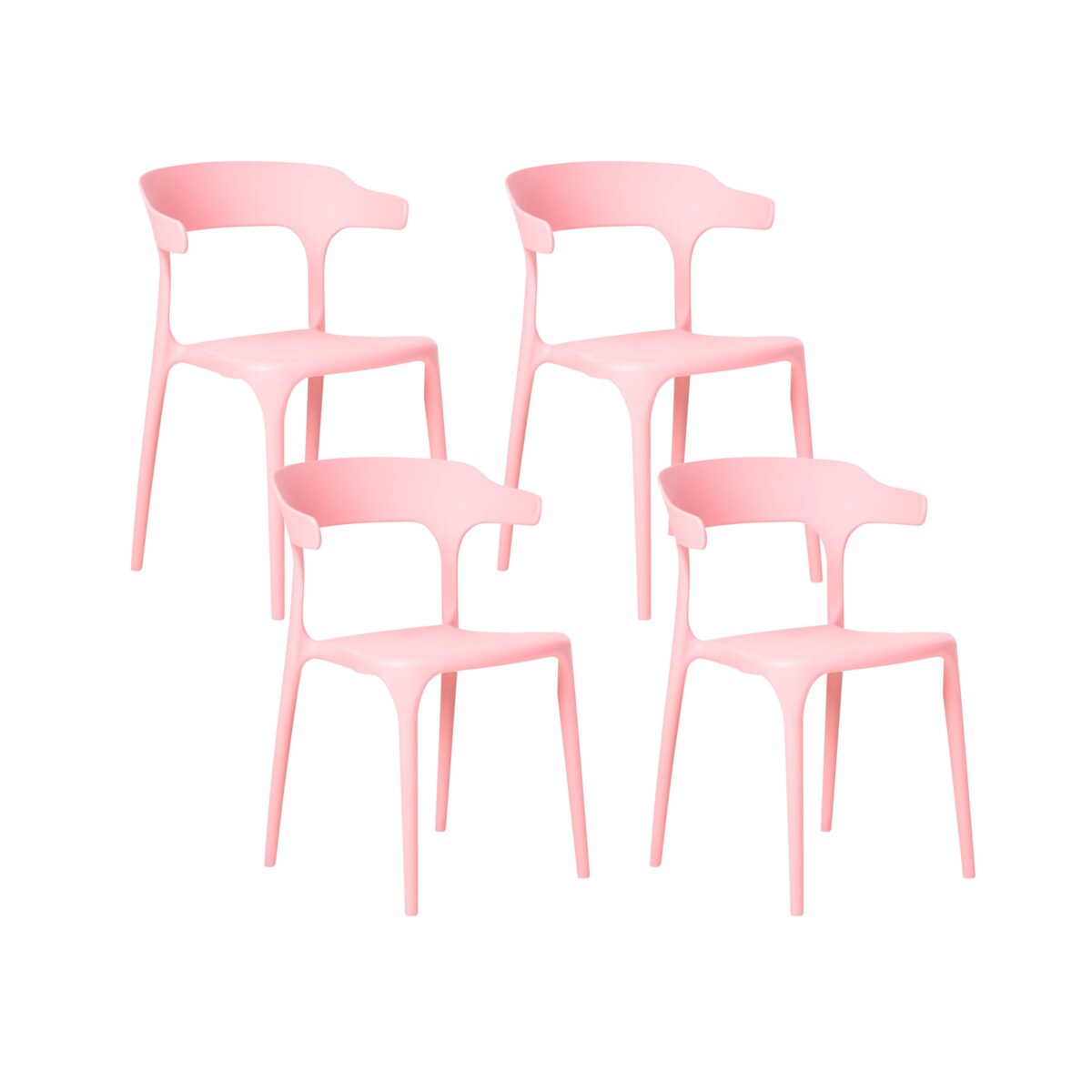 Zestaw 4 krzeseł ogrodowych GUBBIO Różowy