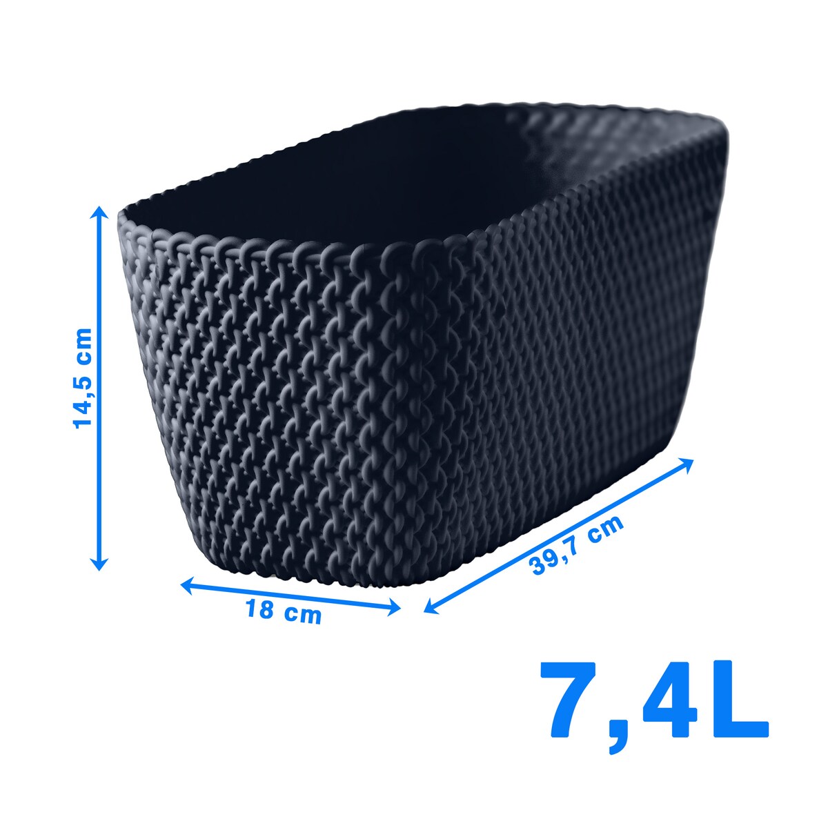 Doniczka Donica Ogrodowa Skrzynka 29,7/39,7 Cm Zestaw Na Taras Do Ogrodu Domu Antracytowa