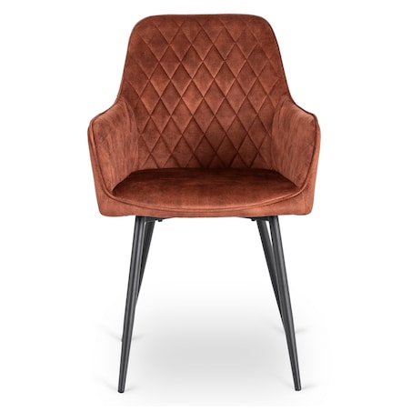 Krzesło Tapicerowane Welurowe Do Salonu Jadalni Kuchenne Rude BRESSO