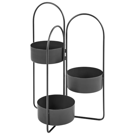 Doniczka na stojaku metalowa czarna COLUTENA