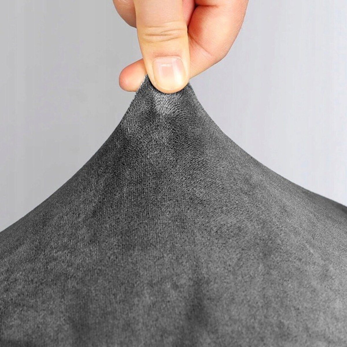 POKROWIEC NA KRZESŁO SKANDYNAWSKIE SZARY WELUR ELASTYCZNY [21EA]