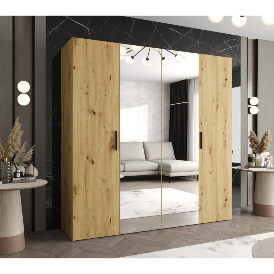 Szafa uchylna otwierana BARI 2 200 wys. 202 cm Artisan + u. Czarny