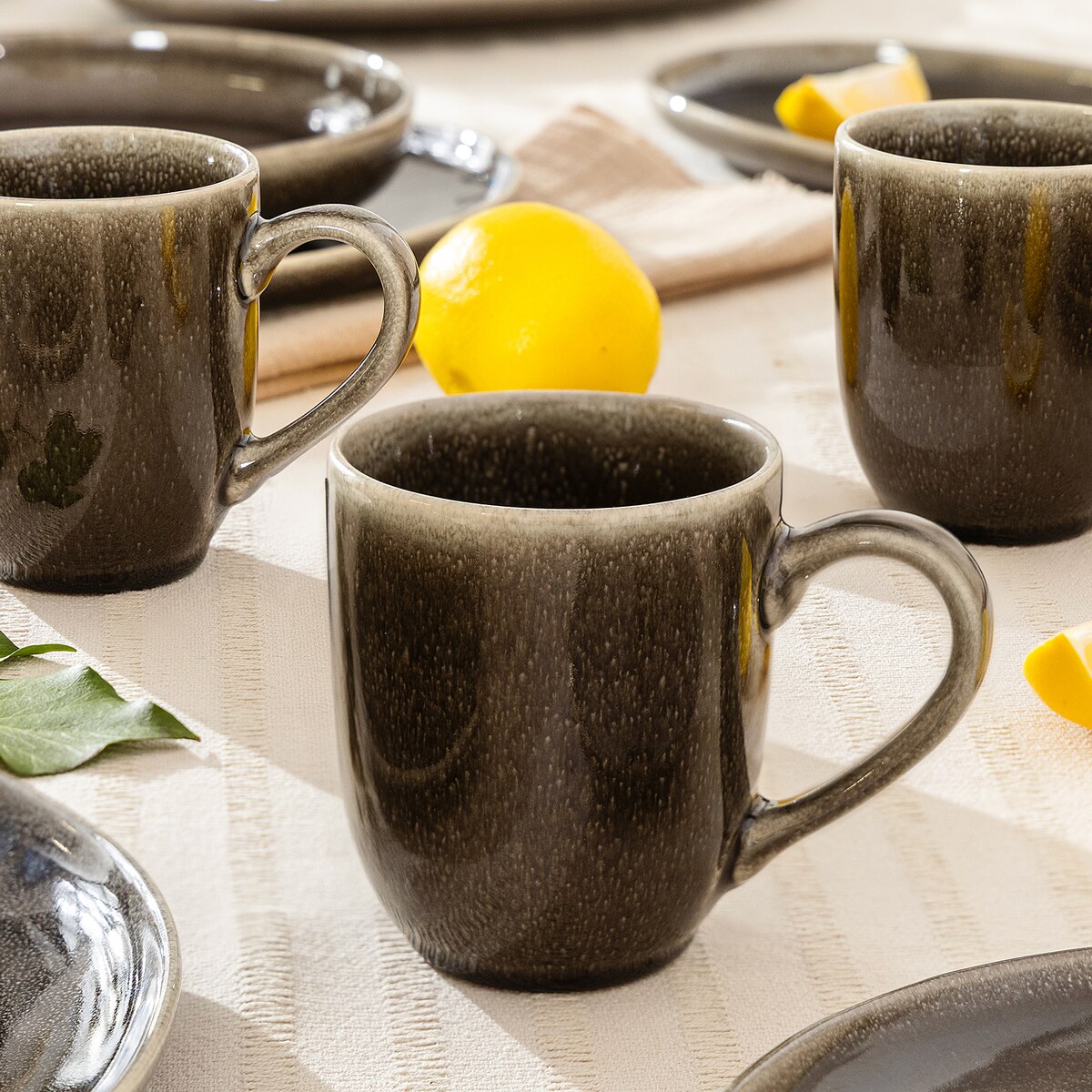 EDA Kubek 6 szt., brązowy/szary/beżowy