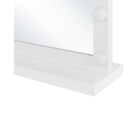 Metalowe lustro do makijażu stojące LED 50 x 60 cm białe BEAUVOIR