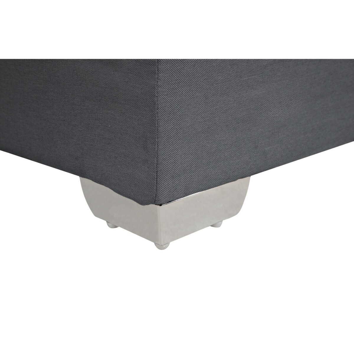 Łóżko kontynentalne tapicerowane 180 x 200 cm szare ADMIRAL