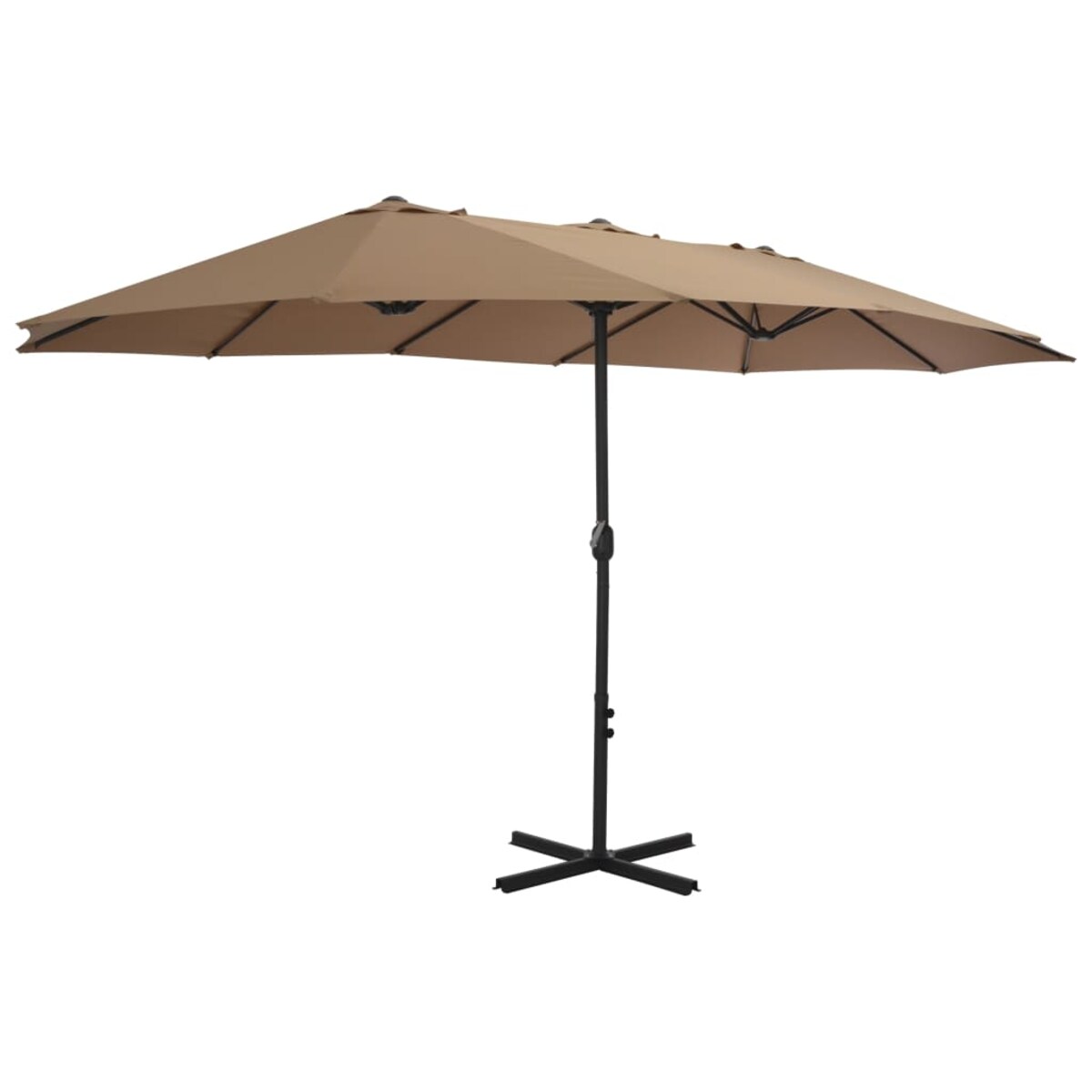 vidaXL Parasol ogrodowy na słupku aluminiowym, 460 x 270 cm, taupe