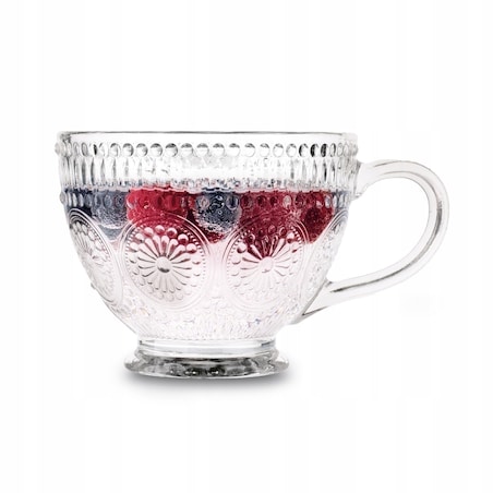 KUBEK FILIŻANKA szklanka 400 ml na herbatę kawę latte WZORZYSTA 6szt