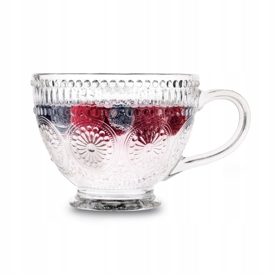 KUBEK FILIŻANKA szklanka 400 ml na herbatę kawę latte WZORZYSTA 6szt