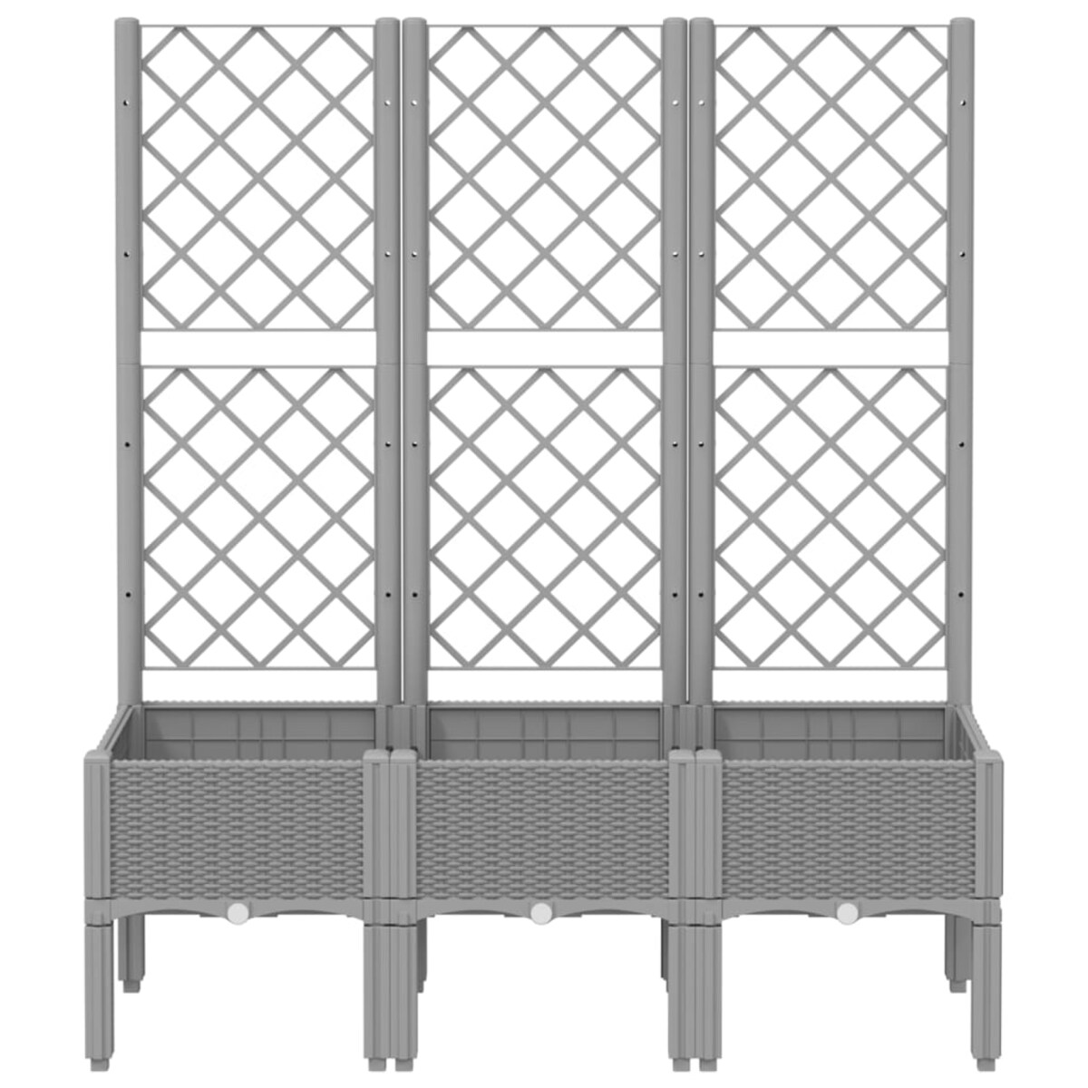 vidaXL Donica ogrodowa z kratką, jasnoszara, 120x40x142 cm, PP