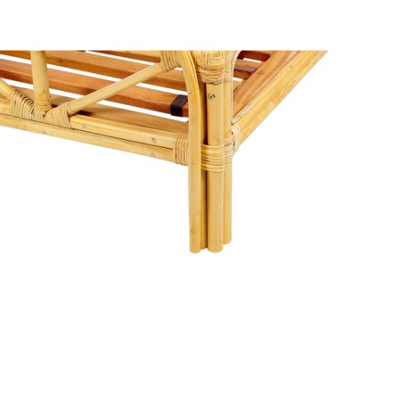 Łóżko paw rattanowe 160 x 200 cm jasne drewno FLORENTINE