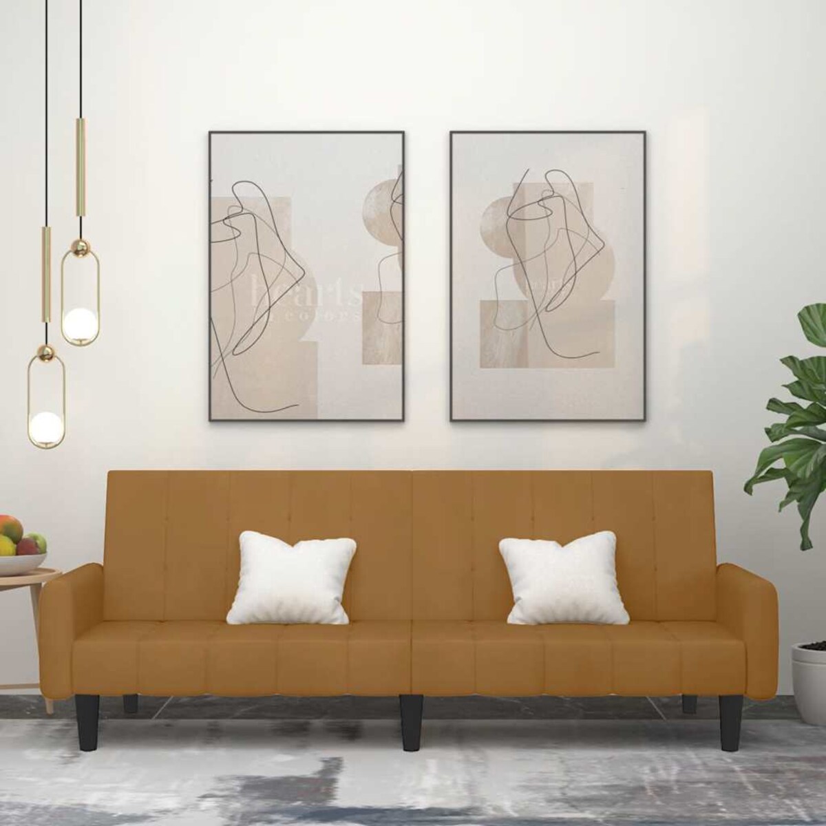 vidaXL 2-osobowa kanapa, brązowa, tapicerowana aksamitem