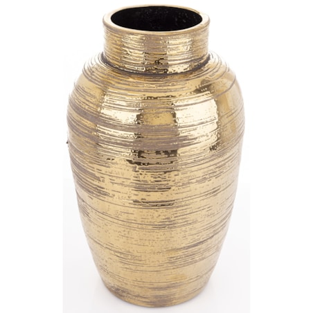 Wazon ceramiczny złoty, postarzany 38x22x22 cm JULIANO