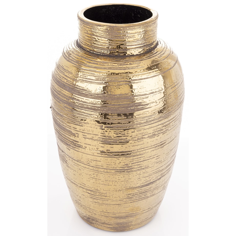 Wazon ceramiczny złoty, postarzany 38x22x22 cm JULIANO