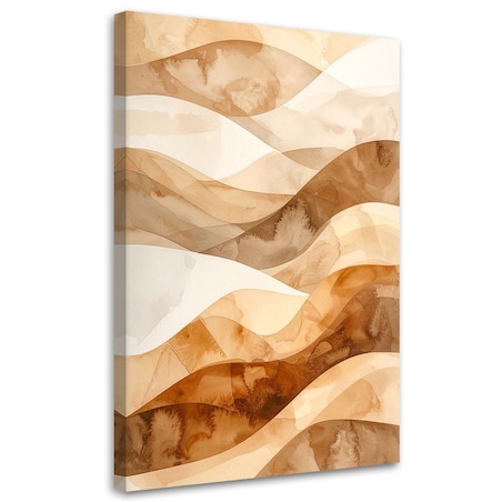 Obraz do salonu sypialni biura loftu, Abstrakcyjne fale pastelowy beżowy