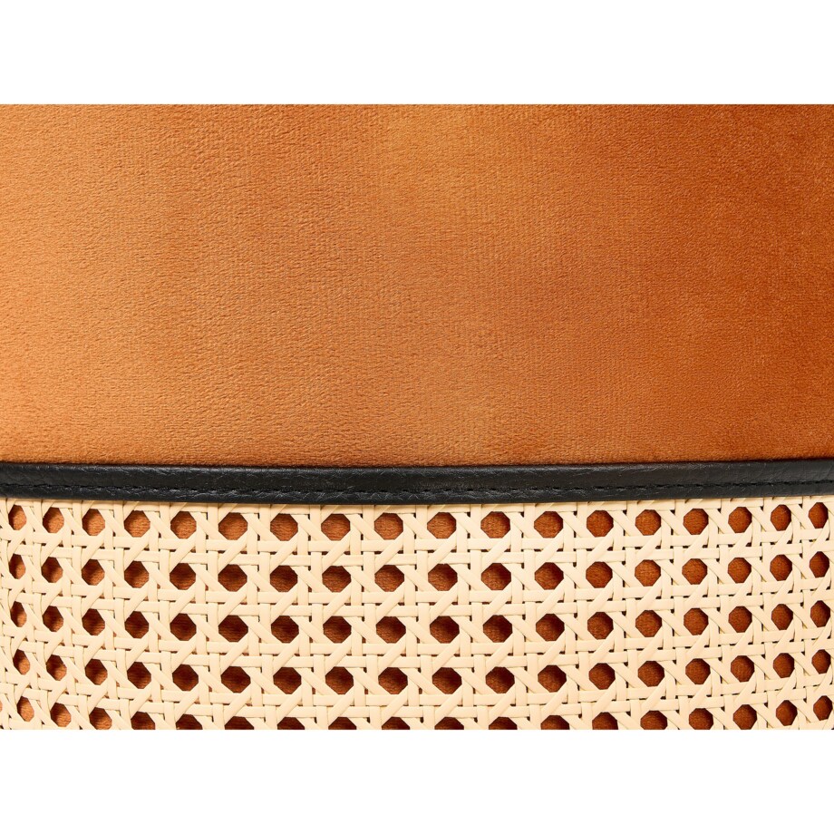 Puf welurowy ⌀ 35 cm pomarańczowy YANKTON