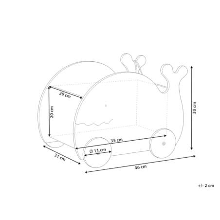 Skrzynia na zabawki na kółkach Wieloryb WOOLI Niebieski