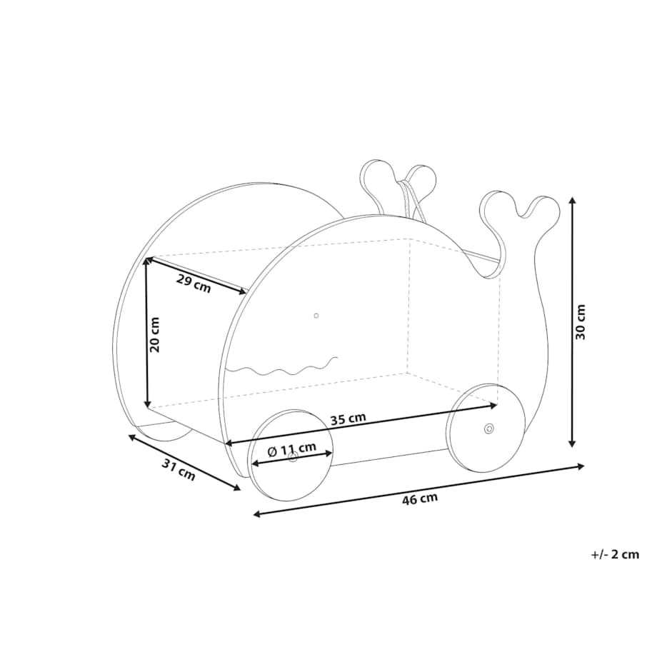 Skrzynia na zabawki na kółkach Wieloryb WOOLI Niebieski