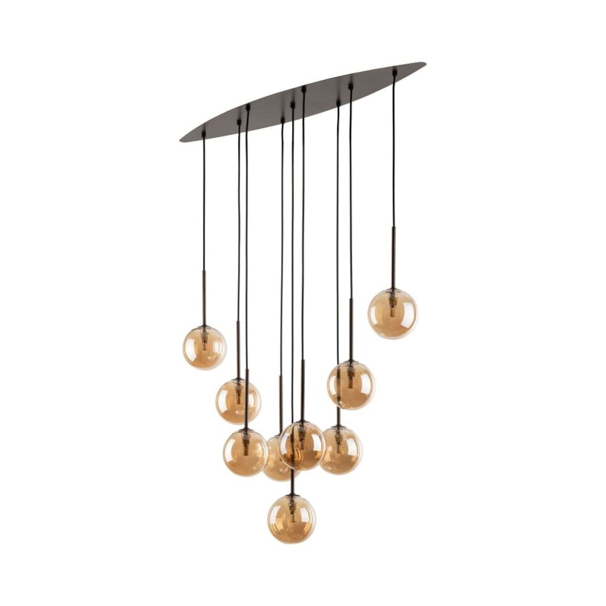 Lampa wisząca ESTERA BROWN 6149 TK Lighting 9xG9 bursztynowe klosze regulowana wysokość brązowa do salonu
