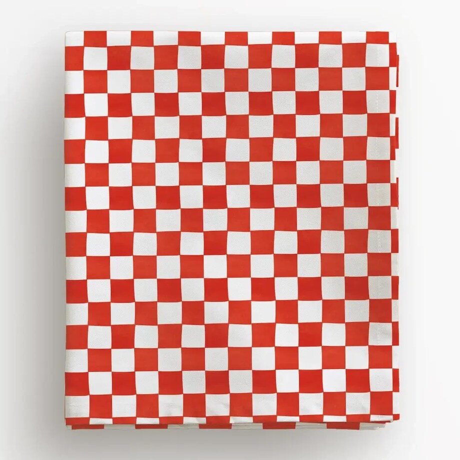 Obrus świąteczny - czerwona krata - 100x100
