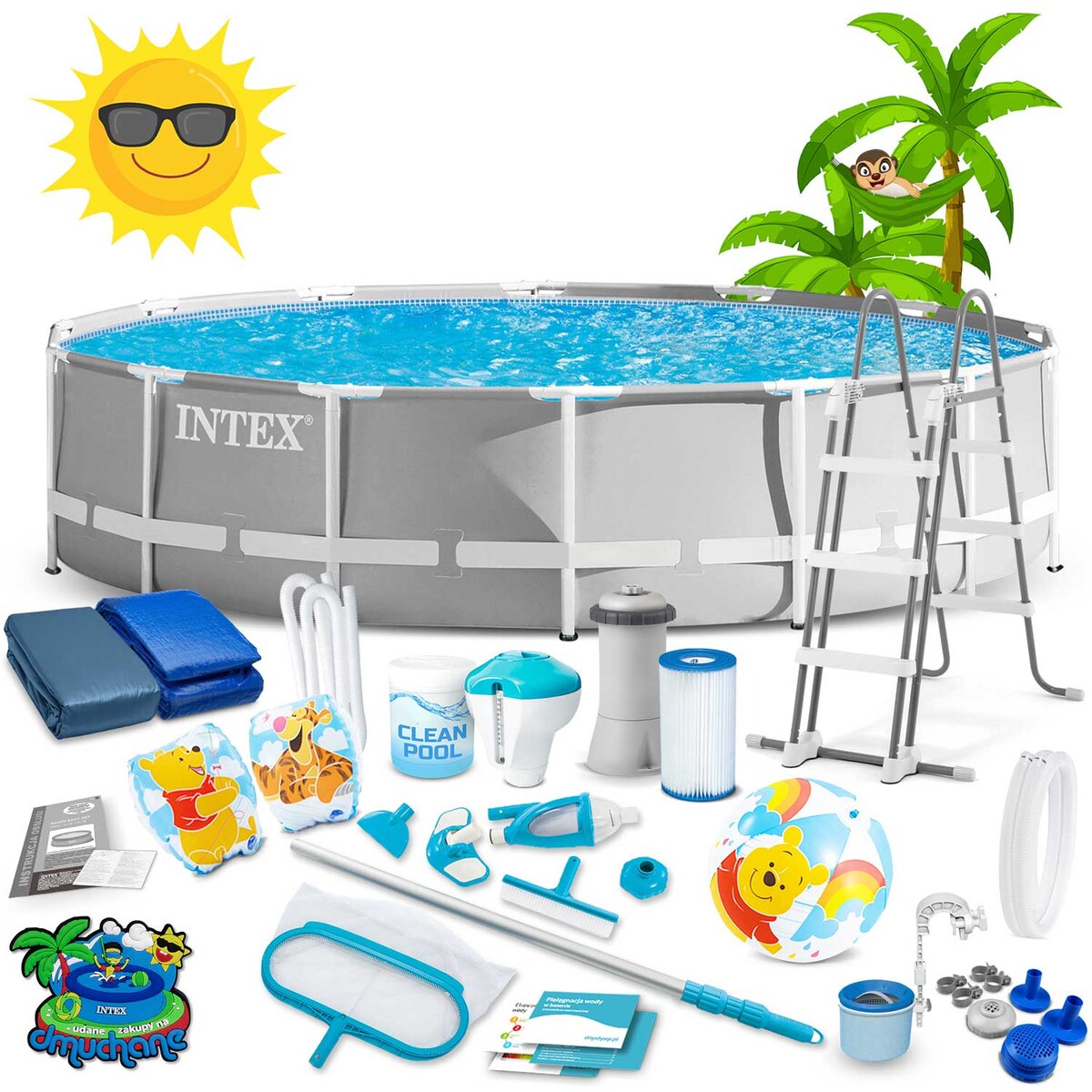 Basen ogrodowy stelażowy Intex 457x122 cm zestaw 21w1 26726