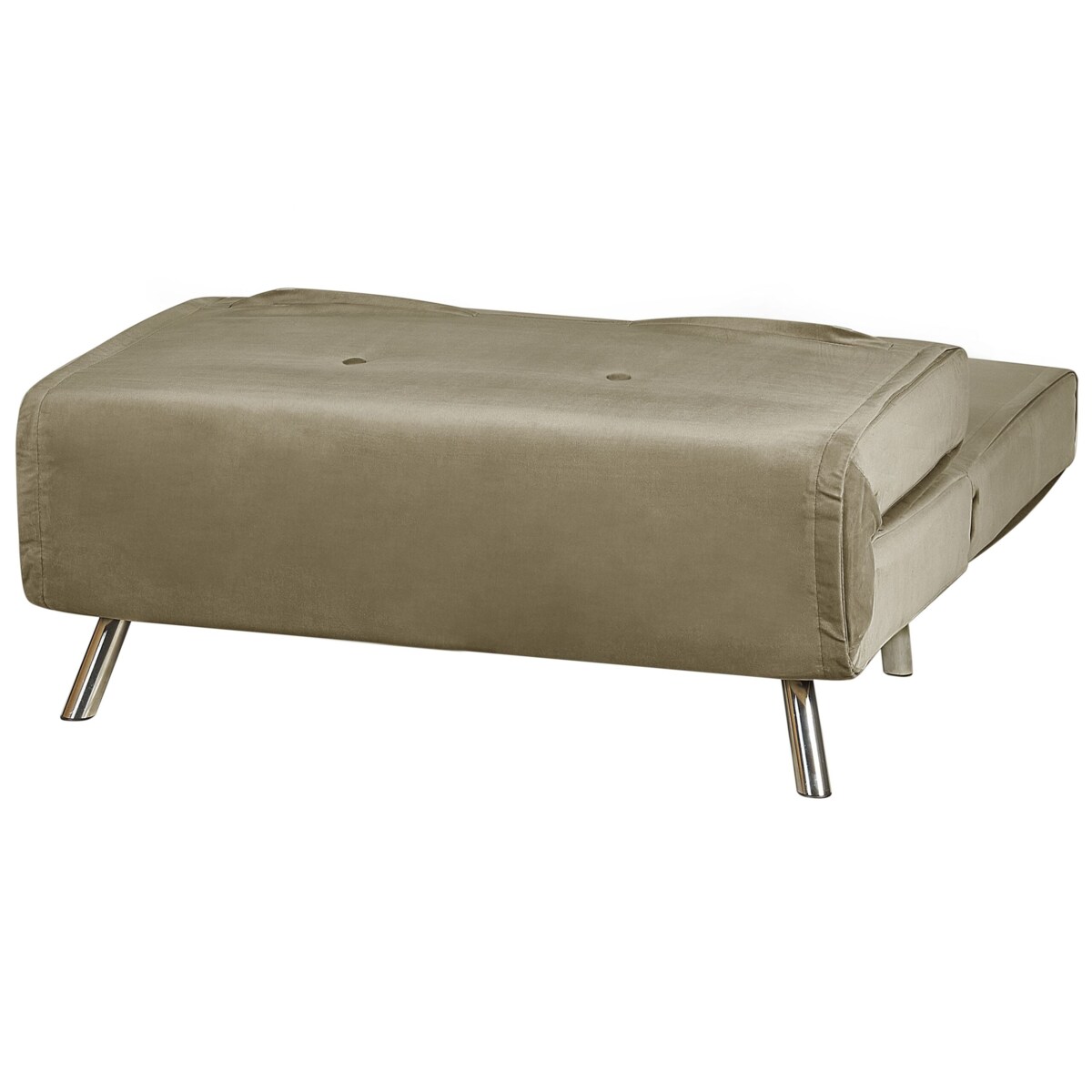 Sofa rozkładana welurowa jednoosobowa zielona oliwkowa FARRIS