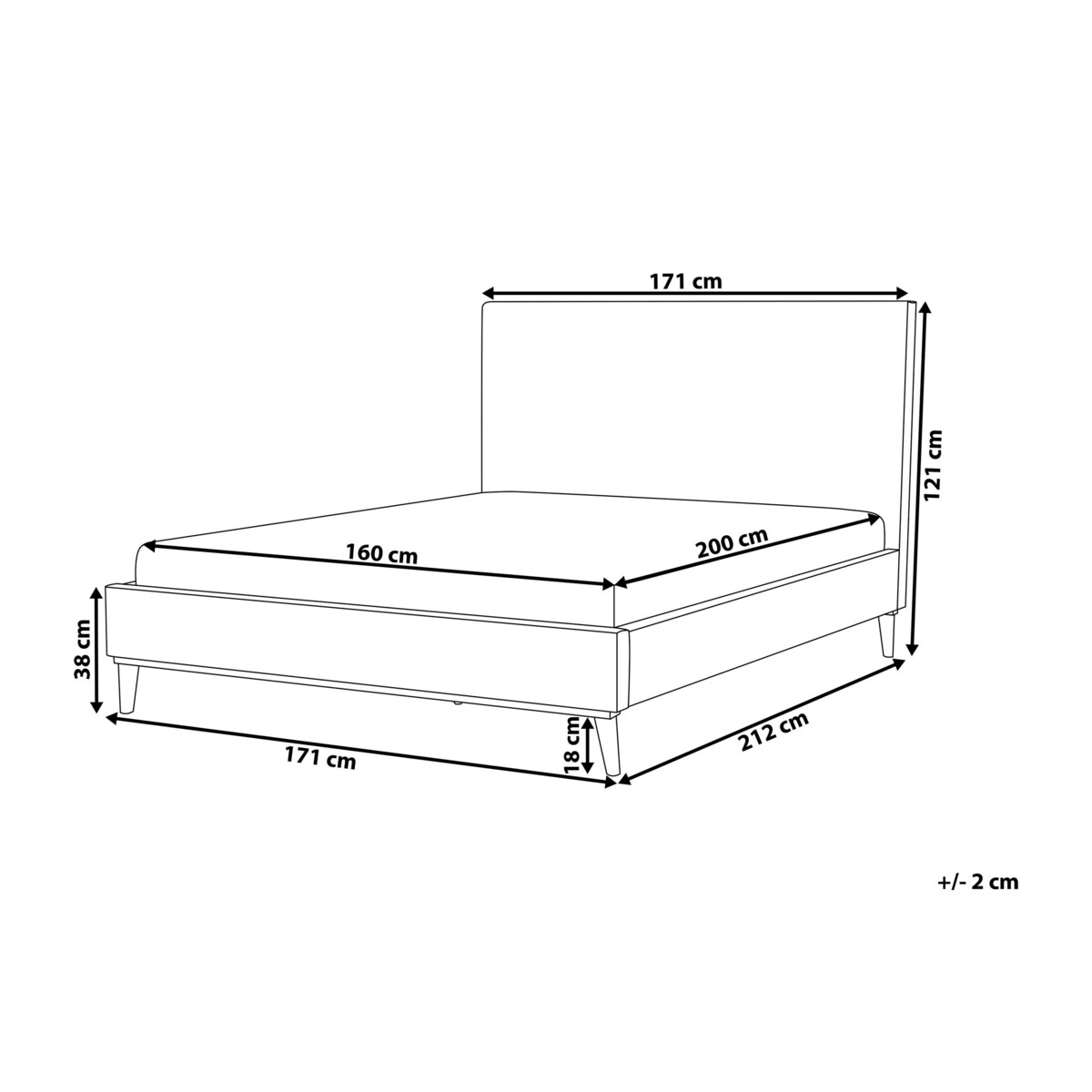 Łóżko welurowe 160 x 200 cm złamana biel BAYONNE