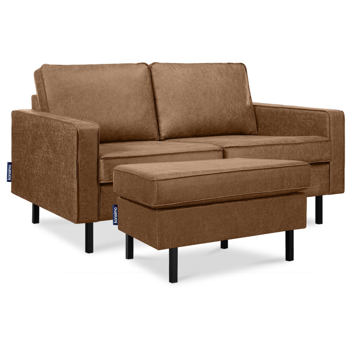 KONSIMO INVIA Sofa w stylu loft 2 osobowa kolor brązowy