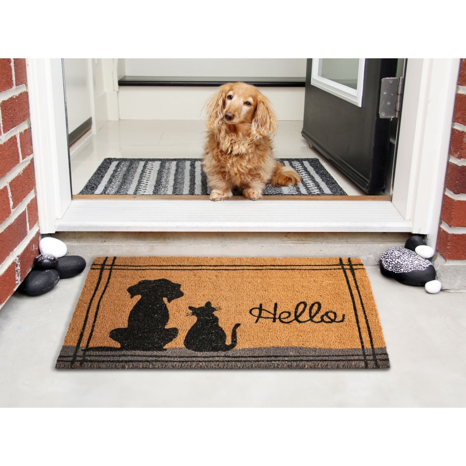 Wycieraczka MARAGANG Naturalny 60 x 90 cm Kot Pies Włókno kokosowe