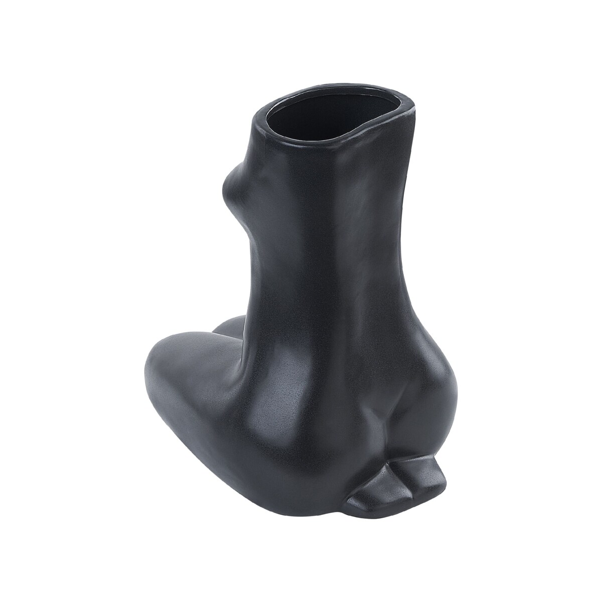 Wazon na kwiaty ceramiczny czarny PYRGOS