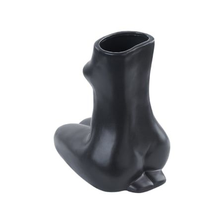 Wazon na kwiaty ceramiczny czarny PYRGOS