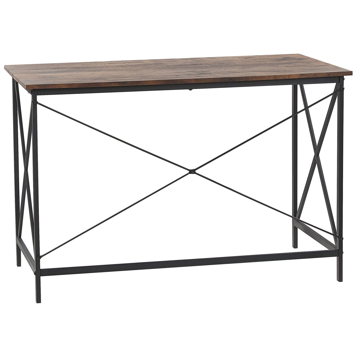 Biurko 115 x 60 cm ciemne drewno z czarnym FUTON