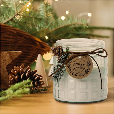 Świeczka Zapachowa Świeca Świąteczna Zapach Drzewny Dekoracja Biała