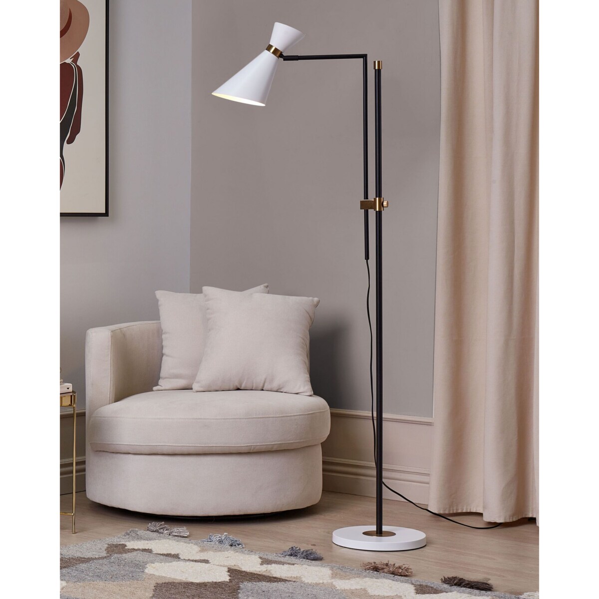 Lampa podłogowa MELAWI Metal Biały