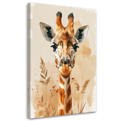 Obraz do pokoju dziecka niemowlaka, Żyrafa zwierzęta afrykańskie safari 20x30 cm