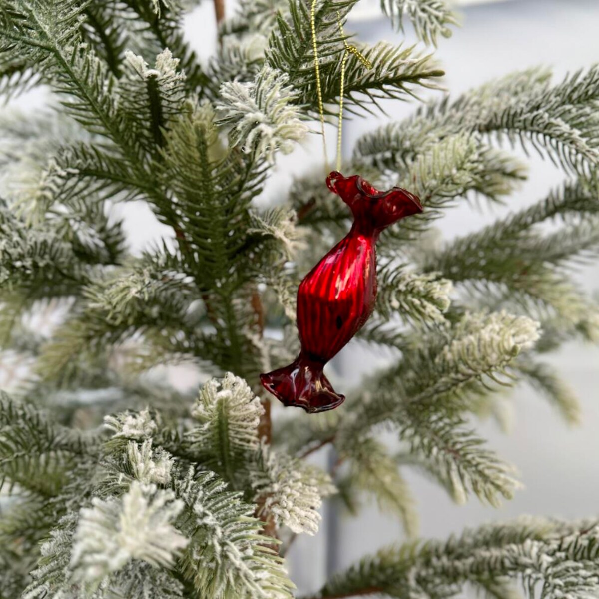 VILLA ITALIA Bombka szklana CUKIEREK red 9 cm