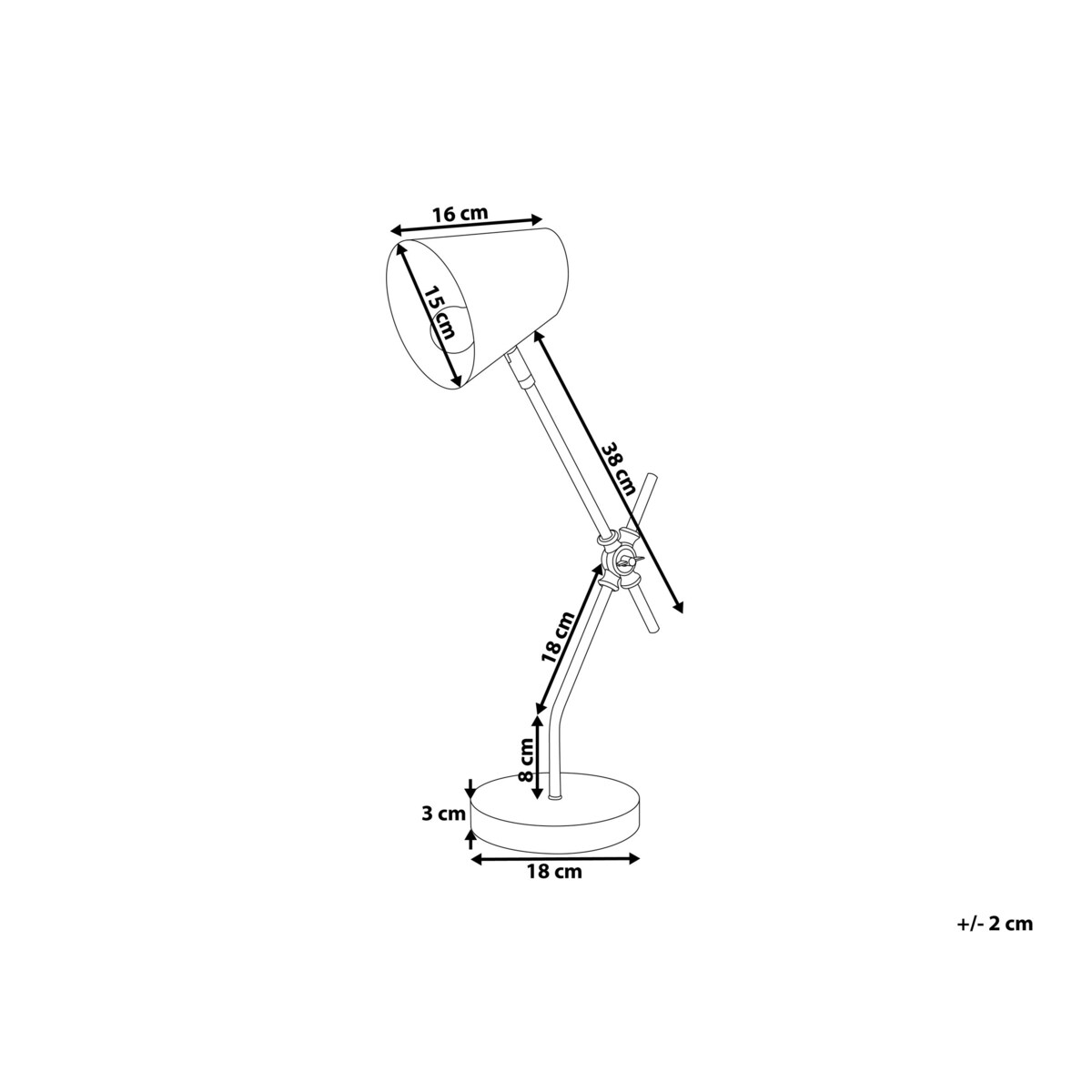 Lampa biurkowa regulowana metalowa czarna HORTON