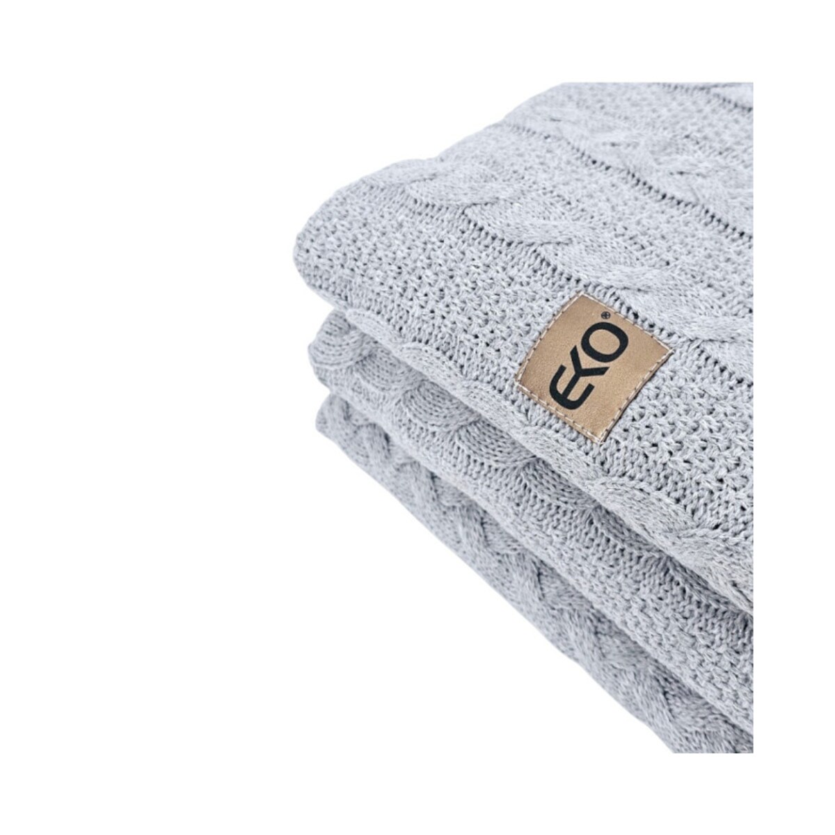 Koc dzianinowy bawełniany 150x200 cm – VENEZIA POPIEL