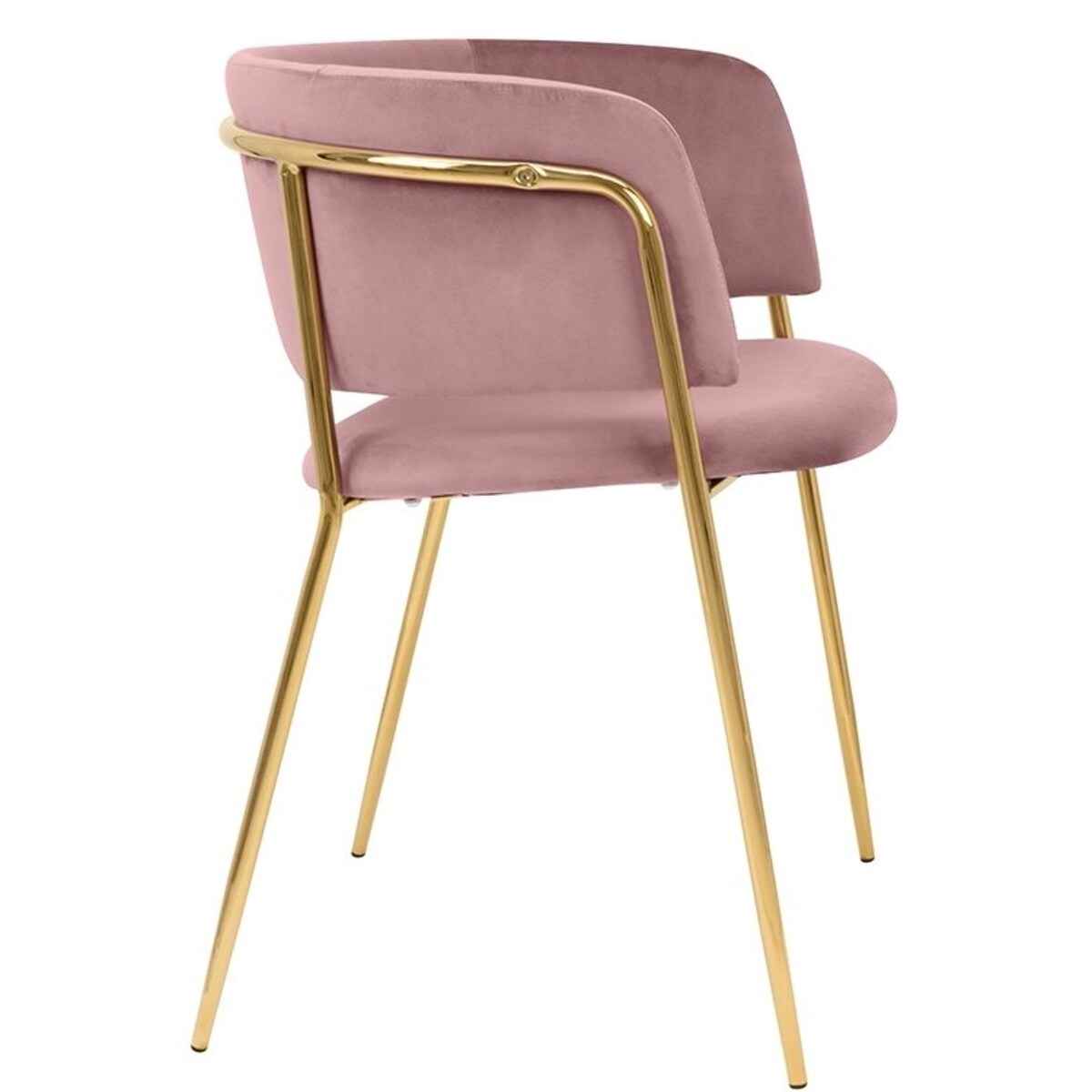 Krzesło welurowe Delta KH1301100121 do jadalni różowe złote