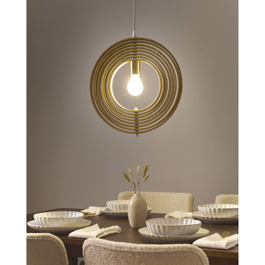 Lampa wisząca MURRELL Drewno topolowe Jasnobrązowy
