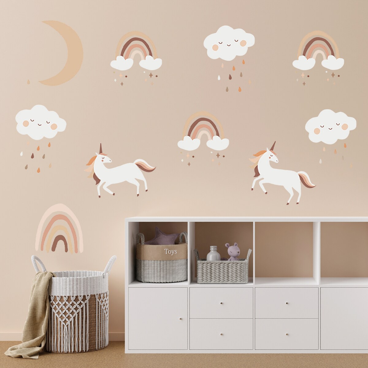 naklejki na ścianę do pokoju dziecka, sipo, jednorożce boho