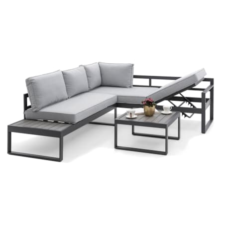 MEBLE OGRODOWE ALUMINIOWE NAROŻNIK NICEA SZARA LEWA