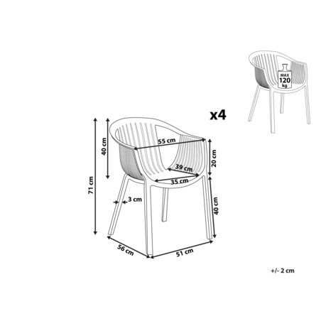 Zestaw 4 krzeseł ogrodowych beżowy NAPOLI