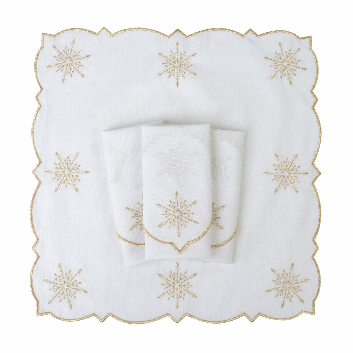 Haftowane serwetki Golden Stars - 4 sztuki
