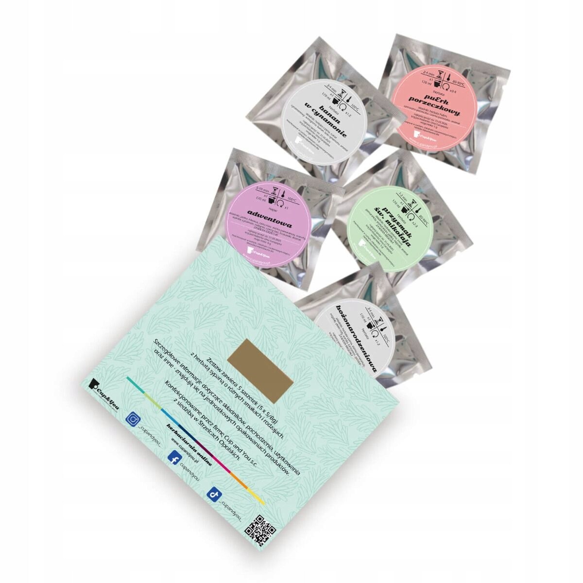 MAŁY ZESTAW PREZENTOWY MIX 5 RODZAJÓW HERBAT PREMIUM SYPANYCH PREZENT UPOMINEK POD CHOINKĘ NA ŚWIĘTA GWIAZDKĘ MIKOŁAJA BOŻE NARODZENIE DLA KOBIETY FACETA MĘŻCZYZNY